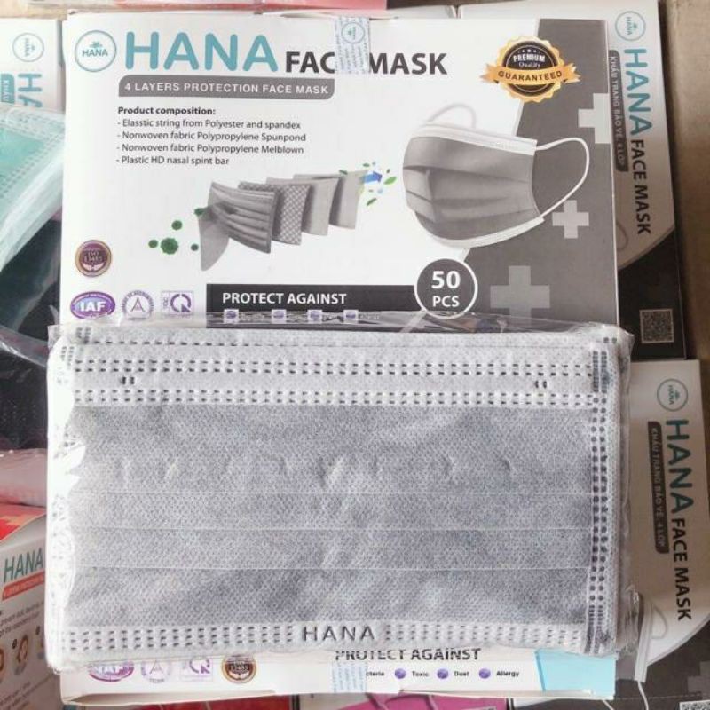 HANA 9 MÀU KHẨU TRANG BẢO VỆ 4 LỚP, VẢI LỌC KHÔNG DỆT, KHÁNG KHUẨN | BigBuy360 - bigbuy360.vn