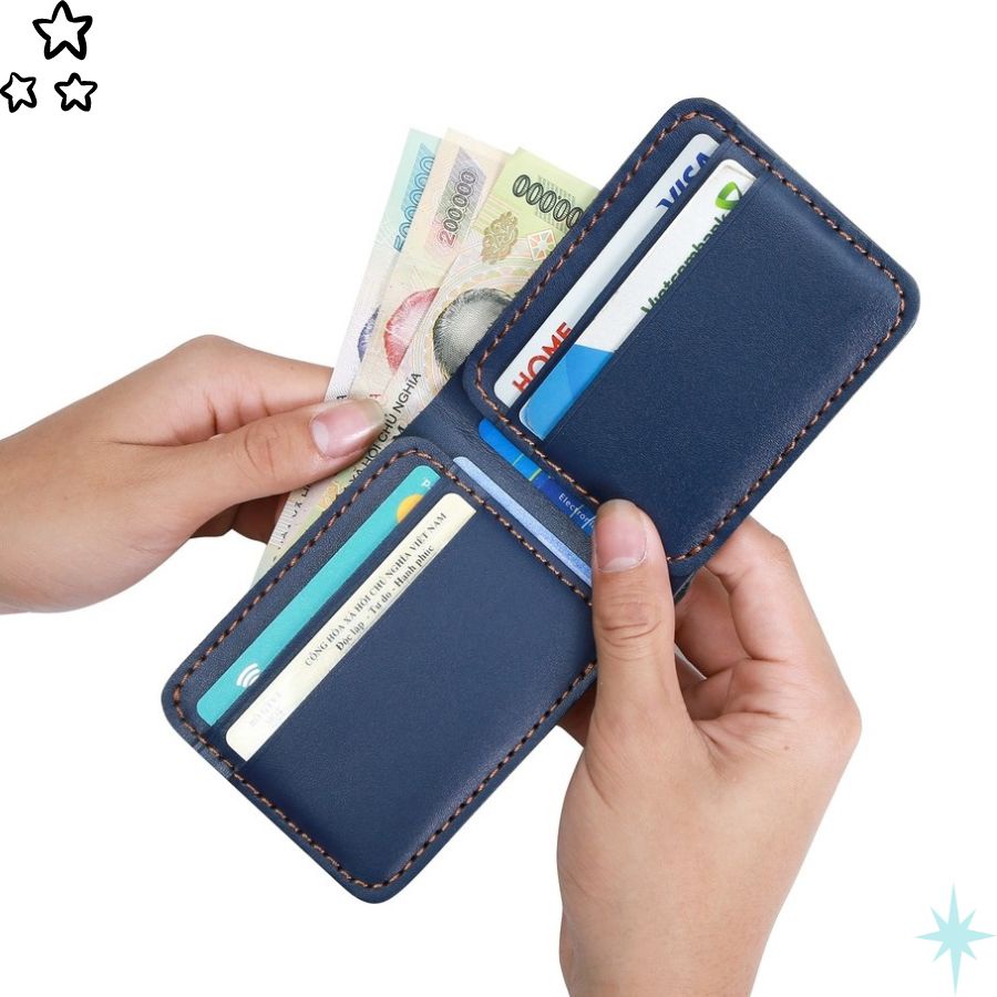 Ví Nam Mini Da Bò Cao Cấp - Bóp Nam Tặng Kèm Hộp Dùng Làm Quà Tặng CM25 - aluca_store