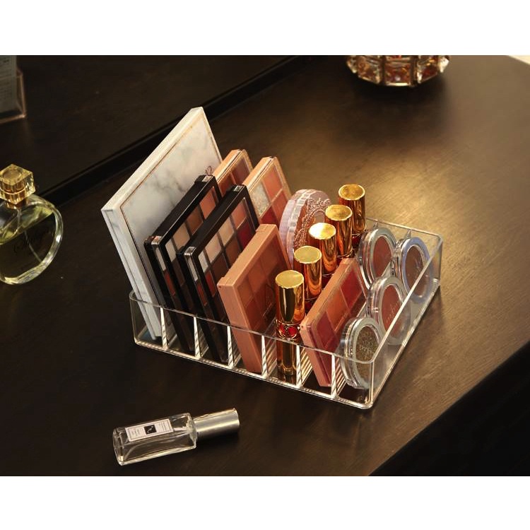 Khay đựng phấn, son nhựa acrylic vách ngăn cố định