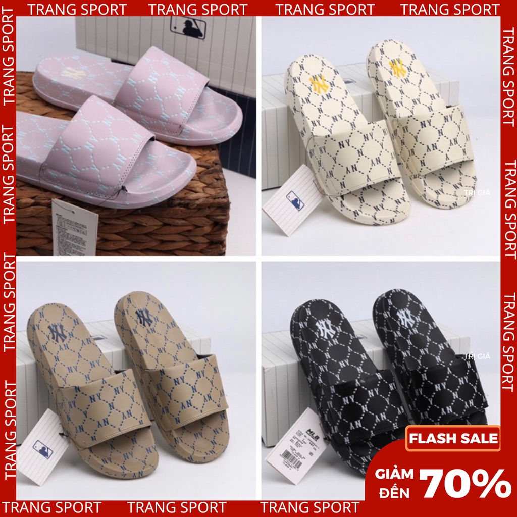 Dép Quai Ngang MLB MONOGRAM nam nữ unisex TẶNG HỘP