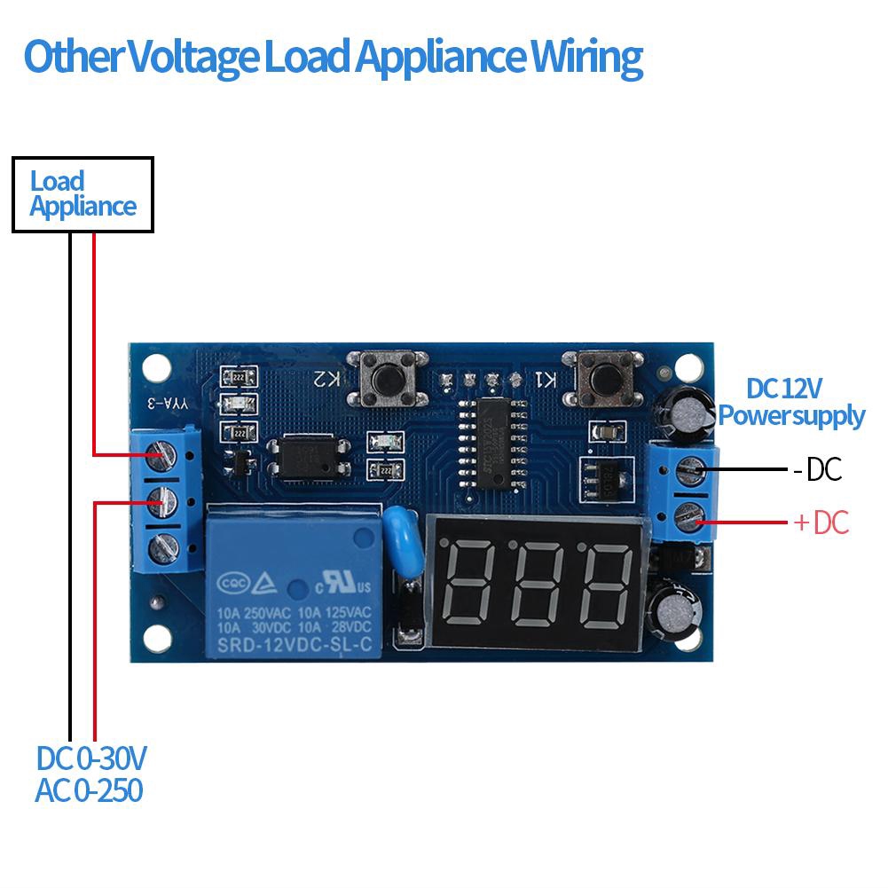 DC 12V Cycle Delay Timer Switch Adjustable Relay Module Board Infinite Loop with LED Display