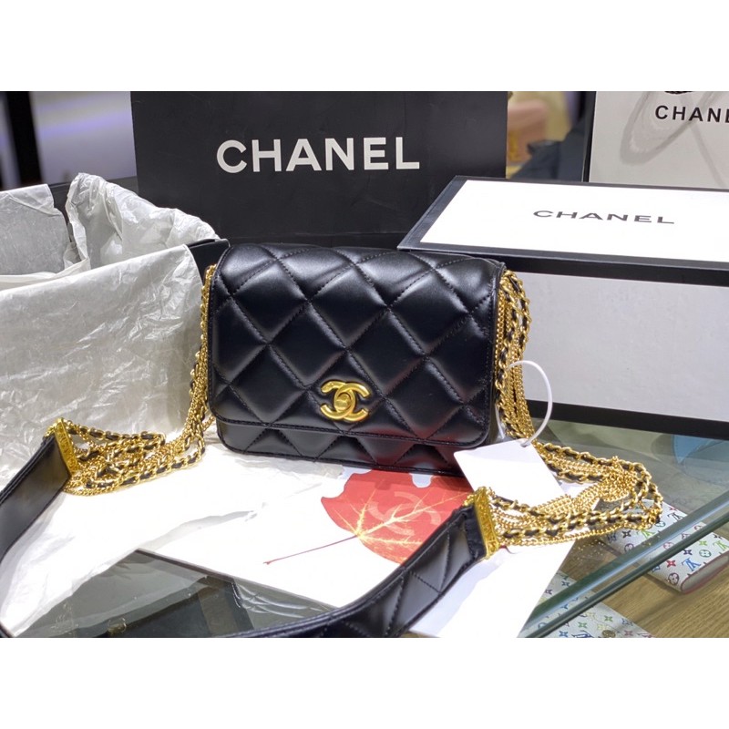 Túi đeo chéo BOX MINI da mịn khoá vàng size mini hàng cao cấp fullbox có hộp