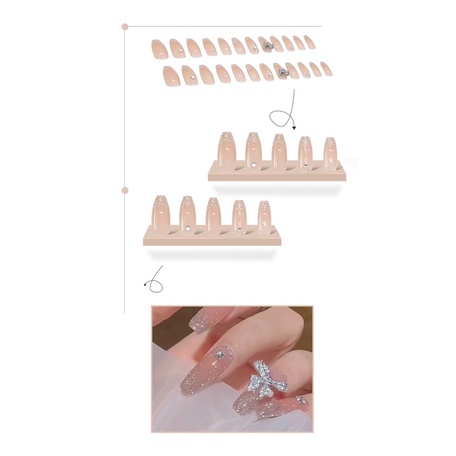 Set 24 móng giả D281 đính đá cao cấp ( Tặng kèm keo và dũa )