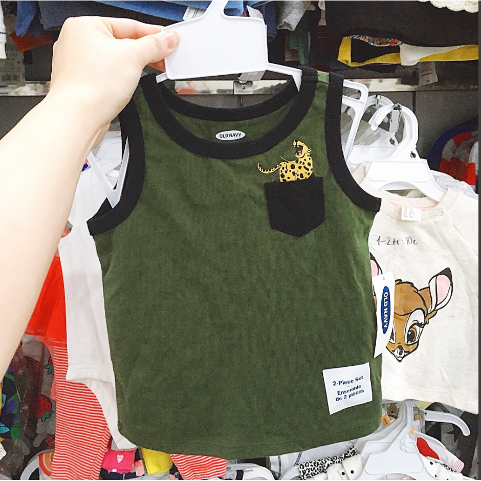 Áo thun sát nát xanh rêu cho bé trai 6-9M