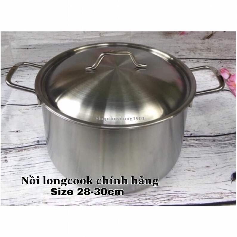 Nồi luộc gà inox Longcook chính hãng đáy từ. Size 28-30-32cm nấu được trên mọi loại bếp