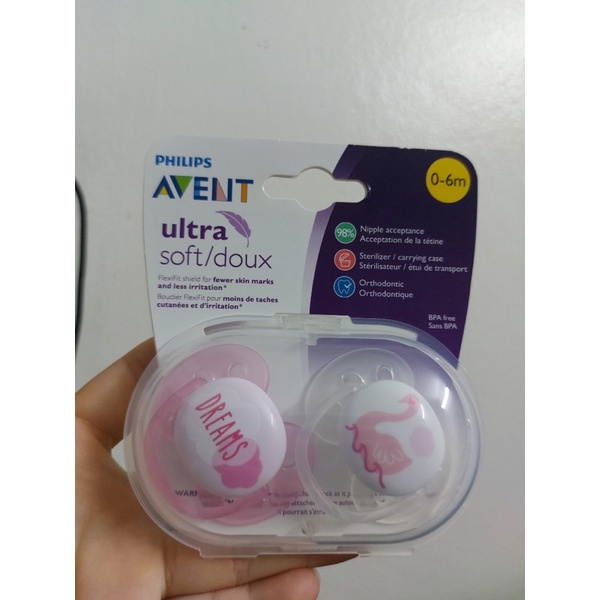 💥 Ti giả Avent Ultra Air, Ultra Soft chỉnh nha đầu dẹt chính hãng