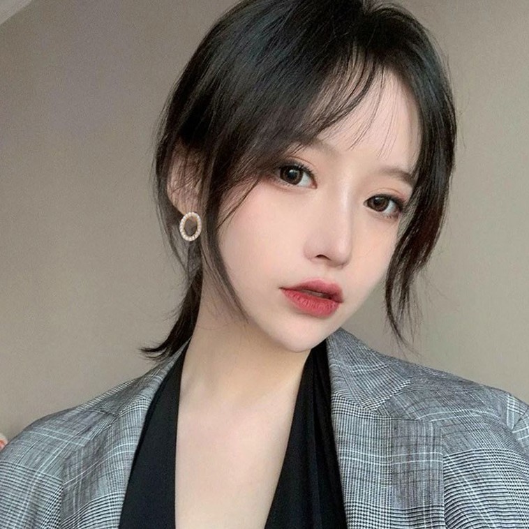 Khuyên tai nữ Elip rỗng viền ngọc trai nhân tạo phong cách Hàn Quốc ELIP19