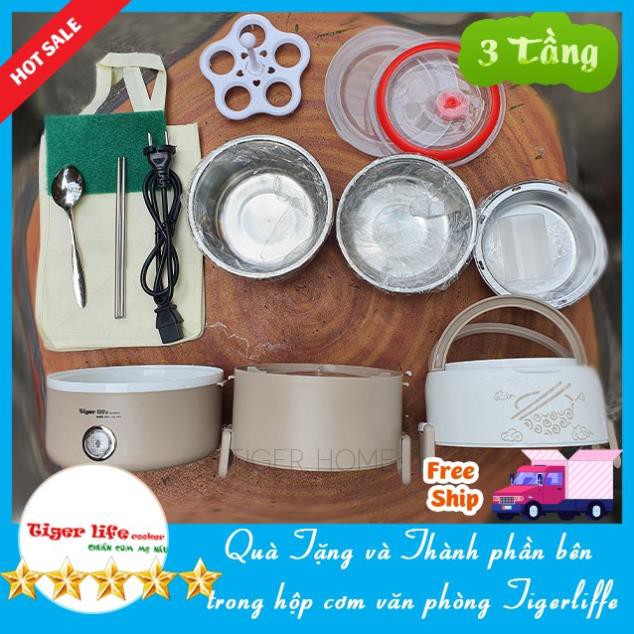 Hộp Cơm Hâm Nóng Và Nấu cơm Inox 3 Tầng, Hộp cơm cắm điện Làm Nóng Bằng Hơi Nước Siêu Tốc model 2021 Tặng Full đồ | BigBuy360 - bigbuy360.vn