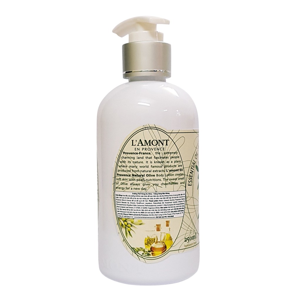 [Mã LTP50 giảm 50000 đơn 150000] Sữa Dưỡng Thể Trắmg Da LAMONT En Provence Hương Olive 250ml