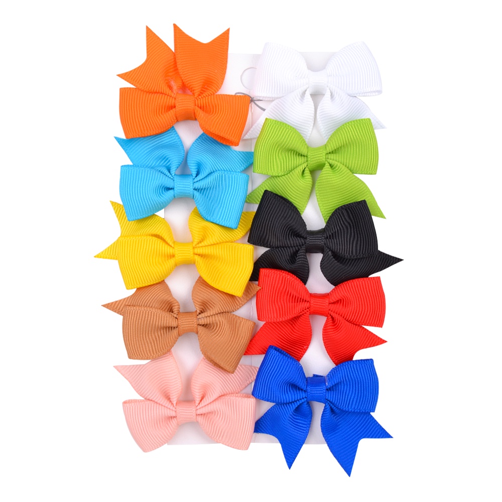 Set 10 kẹp tóc nơ KIDSBOWS nhiều màu dễ thương cho bé gái