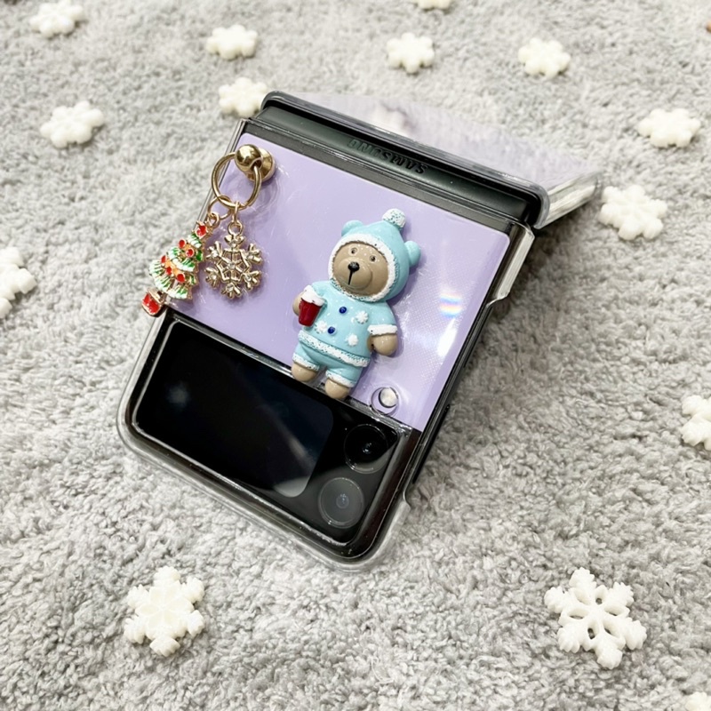 [Sẵn] Ốp Samsung Z Flip 3 / Z Flip 4 XMas Noel christmas gấu và charm móc dễ thương Z Flip3 / ZFlip3 / Z Flip4 / ZFlip4