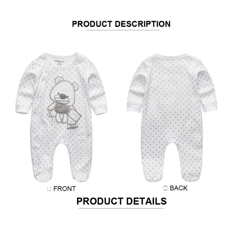 Set 3 áo liền quần cotton 100% cho bé sơ sinh 0-12 tháng tuổi