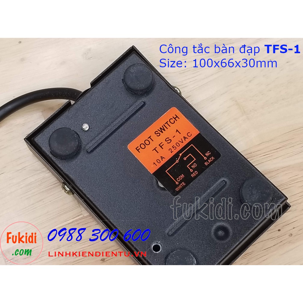 Công tắc bàn đạp TFS-1 250V-10A vỏ thép dùng cho máy may công nghiệp