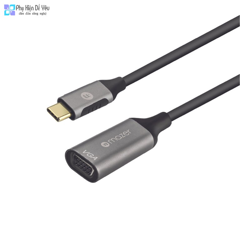 Bộ chuyển đổi video USB-C sang VGA 1080P / 60Hz Mazer [CHÍNH HÃNG PHÂN PHỐI, BẢO HÀNH 60 THÁNG]