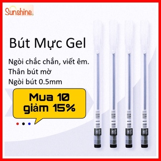 Bút bi nước văn phòng Sunshine bút mực gel Resun ngòi 0.5mm mực xanh đen đỏ, khô nhanh