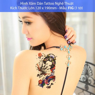 Hình Xăm Dán Tattoo Cao Cấp Hình Người Tờ Lớn 12x19cm - Mẫu FIG