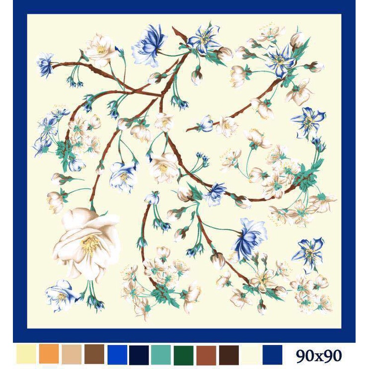 Khăn Choàng Vuông 90cm Vải Satin Thời Trang Cho Nữ WJ1001-34