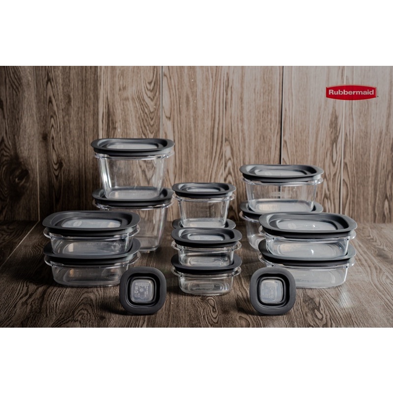 Bộ hộp nhựa cao cấp Tritan nắp đen Rubbermaid USA (14 size )