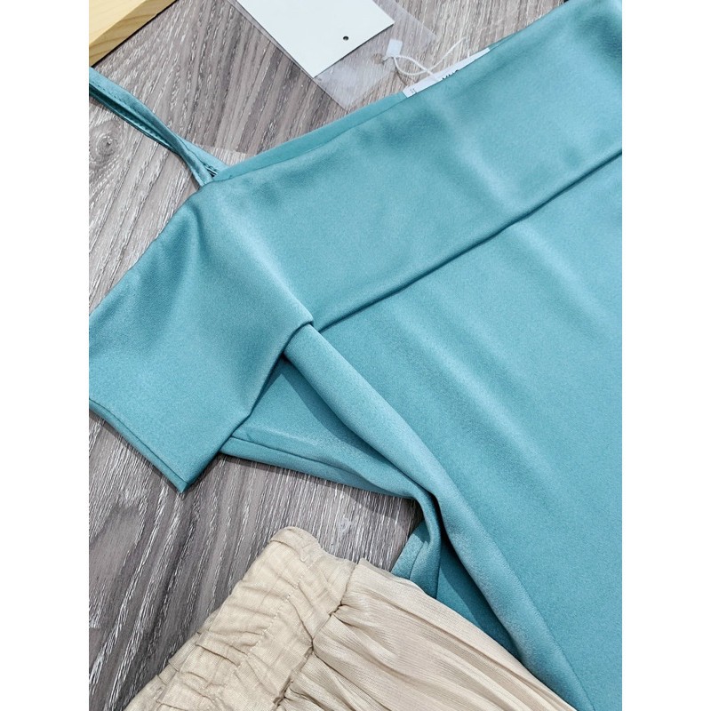 Set áo dây + quần dập ly chanh xả 🥰Bộ quần ống rộng áo dây đi chơi cực xinh cho các nàng diện hè | BigBuy360 - bigbuy360.vn