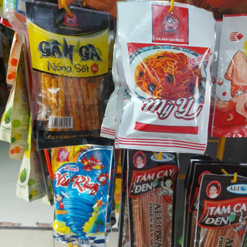 Combo 3 gói Snack Gân gà/ vòi rồng/mỳ ý/nem tôm/ tăm đen - tùy chọn loại