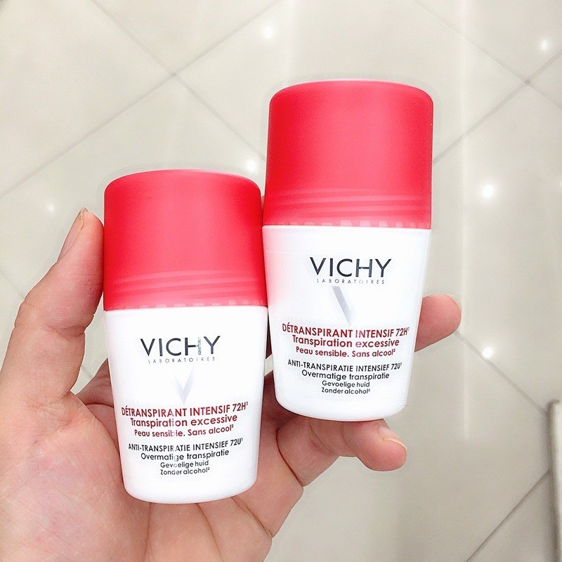 Lăn khử mùi nữ VICHY Detransprirant Intensif 72h Transpiration Excessive 50ml (Vichy Nắp Đỏ)