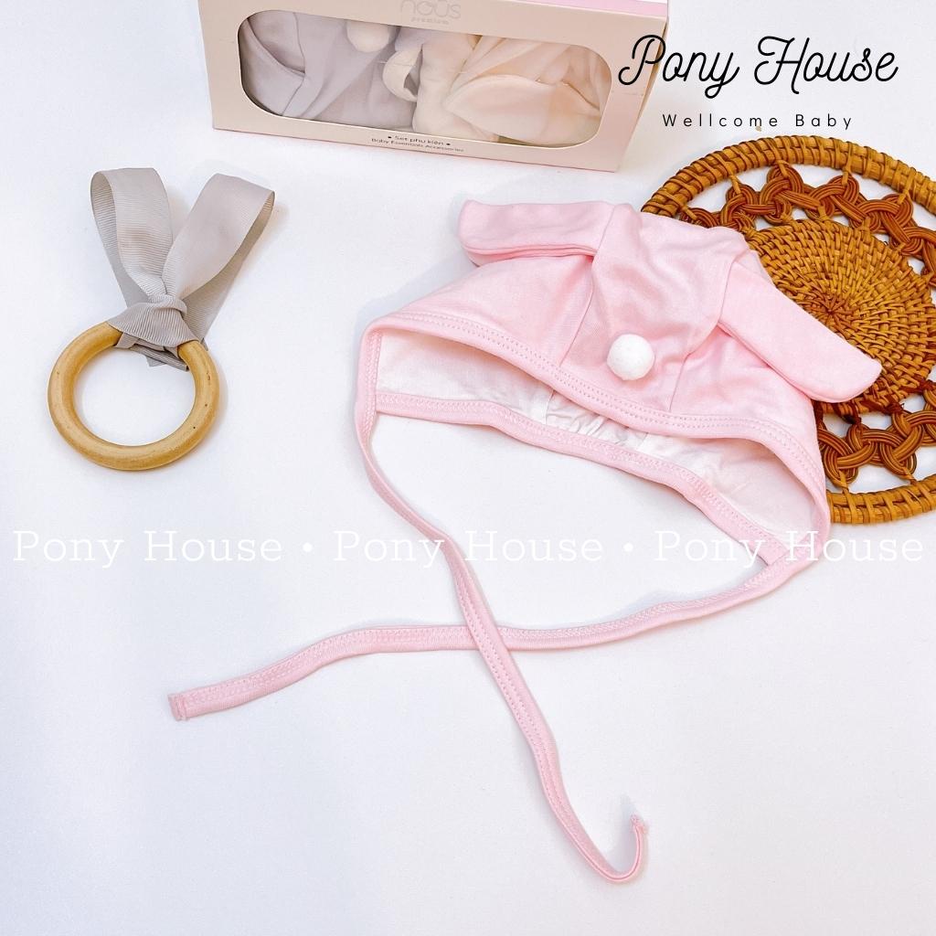 Mũ Nous Tai Thỏ Có Dây Buộc Premium Cao Cấp Cho Bé Trai, Bé Gái Từ Sơ Sinh Đến 18 Tháng