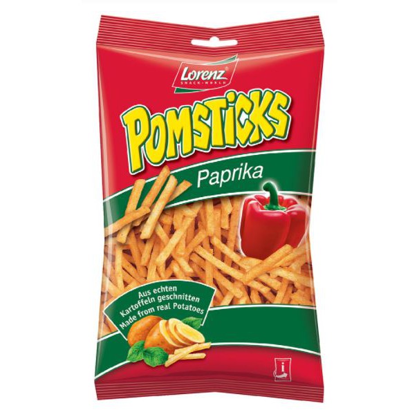 Khoai tây chiên Pomsticks vị ớt paprika Lorenz 100g