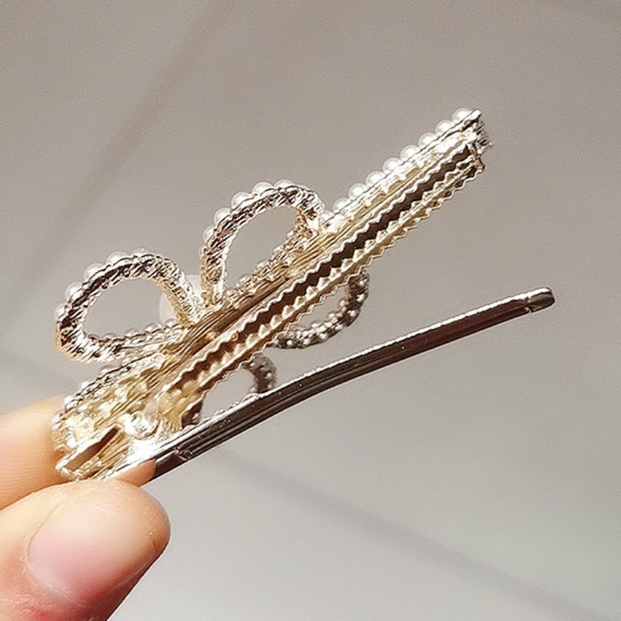 Kẹp tóc đính ngọc trai nhân tạo hình bông hoa xinh xắn cho nữ