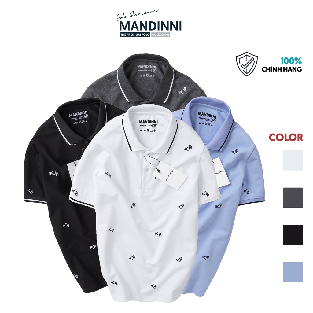 Áo Polo Nam Có Cổ Họa Tiết CHIẾC XE Cổ Trẻ Trung, Năng Động MANDINNI