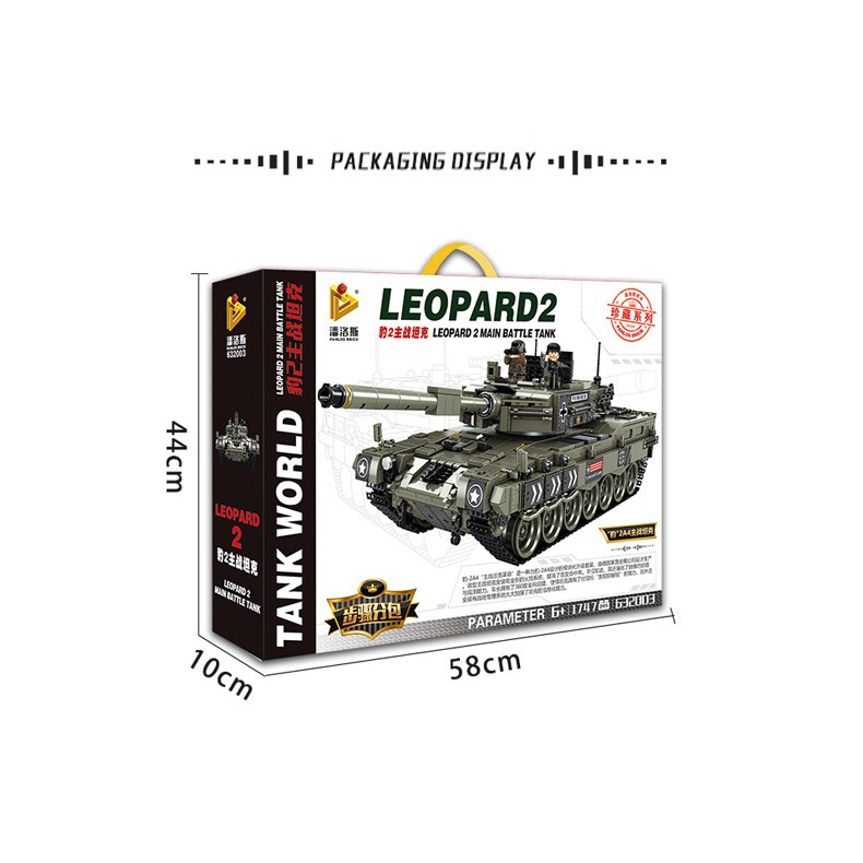 Đồ Chơi Lắp Ráp Kiểu LEGO Mô Hình ARMY Xe Tăng LEOPARD2 PANLOS Model 632003 - 1747 Mảnh Ghép