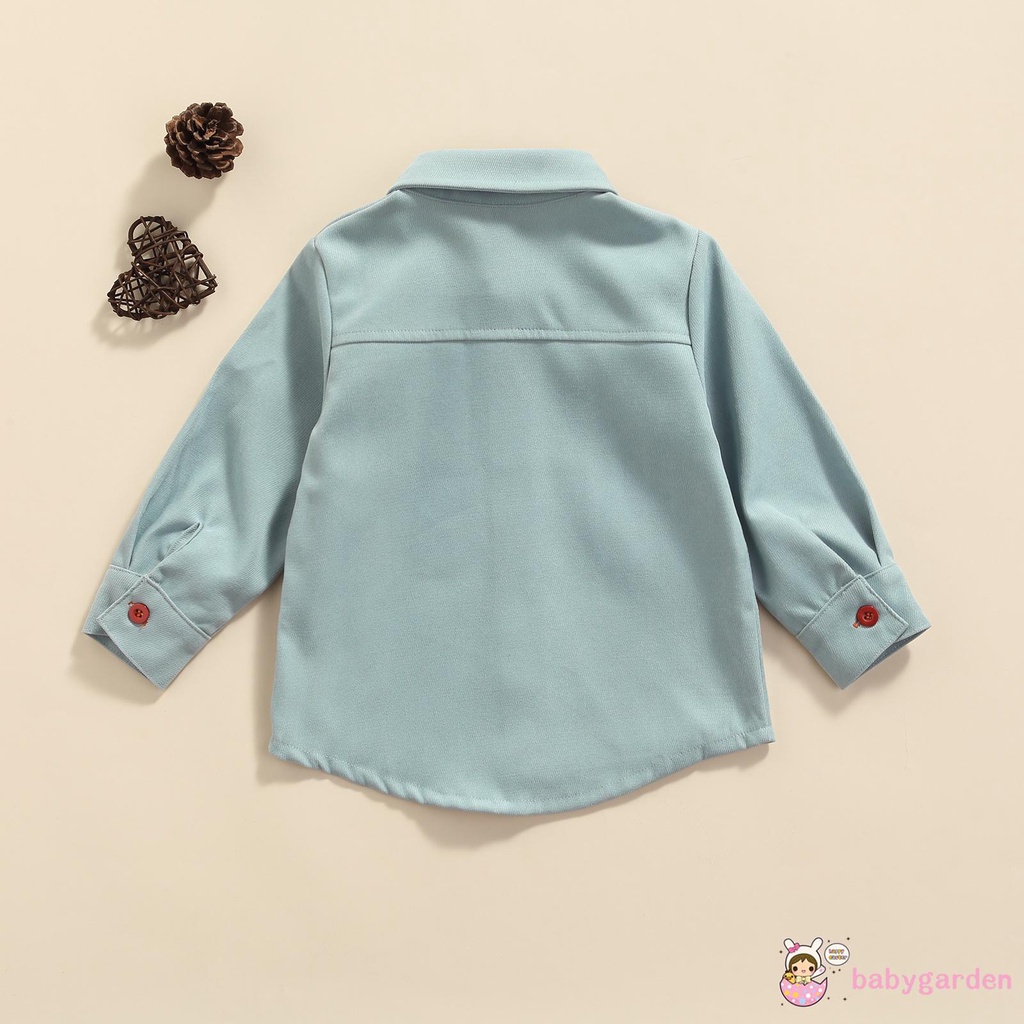 Áo Sơ Mi Tay Dài Phối Túi Thời Trang Xuân Thu Dành Cho Bé Trai 2-7 Tuổi