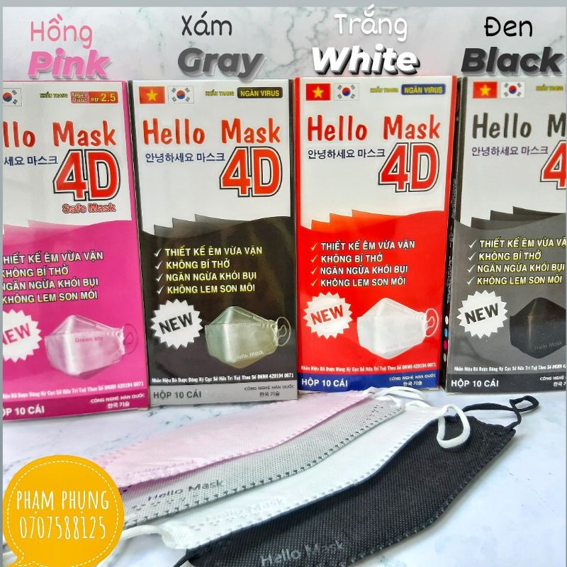 Khẩu Trang Hello Mask 4D CÔNG NGHỆ HÀN QUỐC ĐẠT CHUẨN CHẤT LƯỢNG
