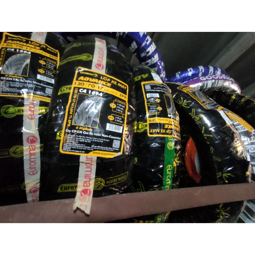 Lốp  120/70-17EUROMINA 8 lớp bố sau Exciter 150  không dùng ruột