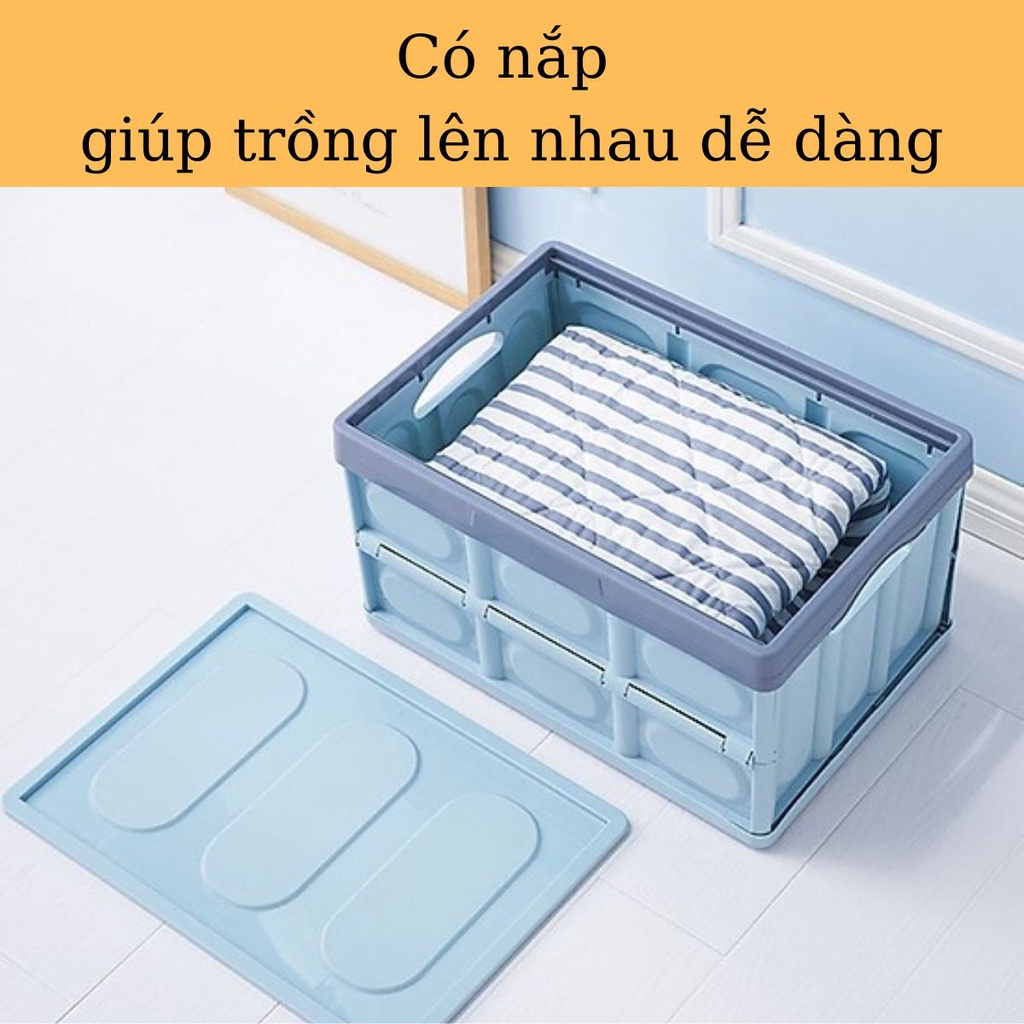 Thùng Nhựa Đựng Đồ Gấp Gọn Lưu Trư Quần Áo Đồ Chơi Hồ Sơ Đựng Đồ Trên Ô Tô