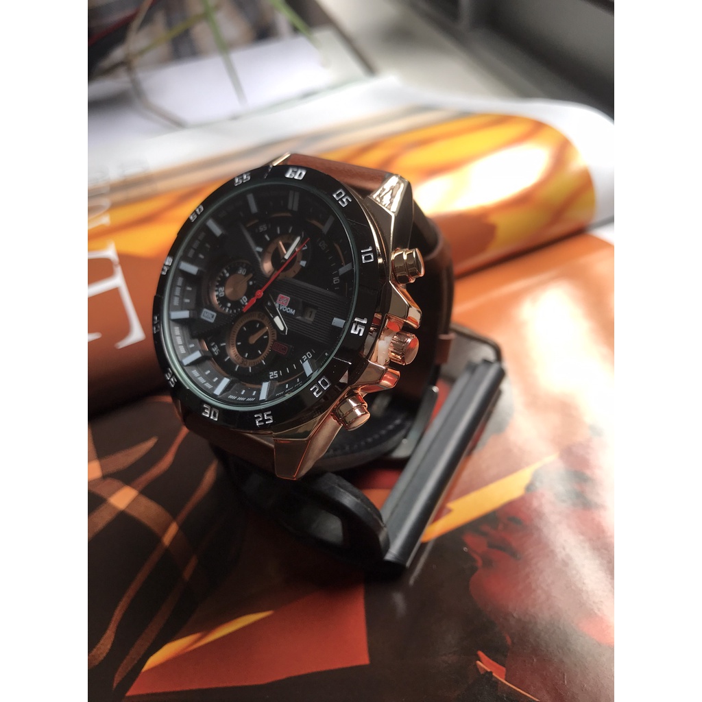 Đồng Hồ Nam Dây Da Đeo Tay Sang Trọng Lịch Lãm VAVAVOOM