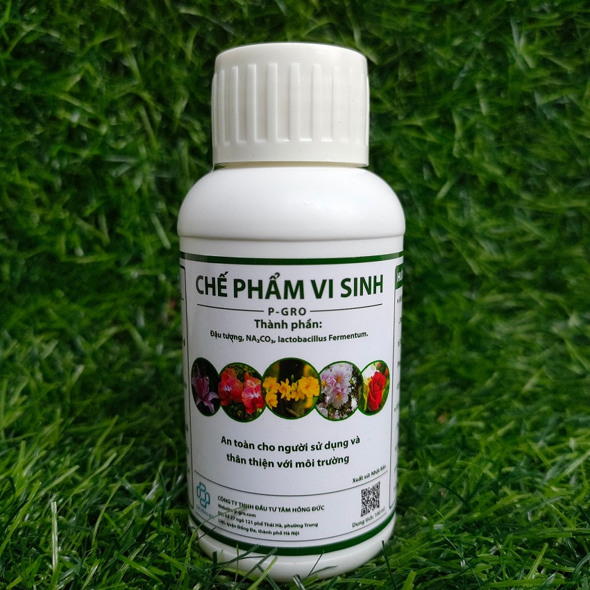 Chế phẩm sinh học vi sinh P-GRO phòng trừ bọ trĩ, nấm bệnh trên hoa hồng, hoa lan,... lọ 100ml an toàn cho người sử dụng