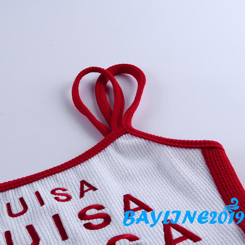 Áo Croptop Không Tay Thêu Chữ Thời Trang Cho Nữ