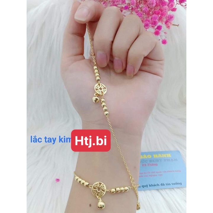 Lắc tay nữ mạ vàng kim t iền may mắn tài lộc cực xinh htj
