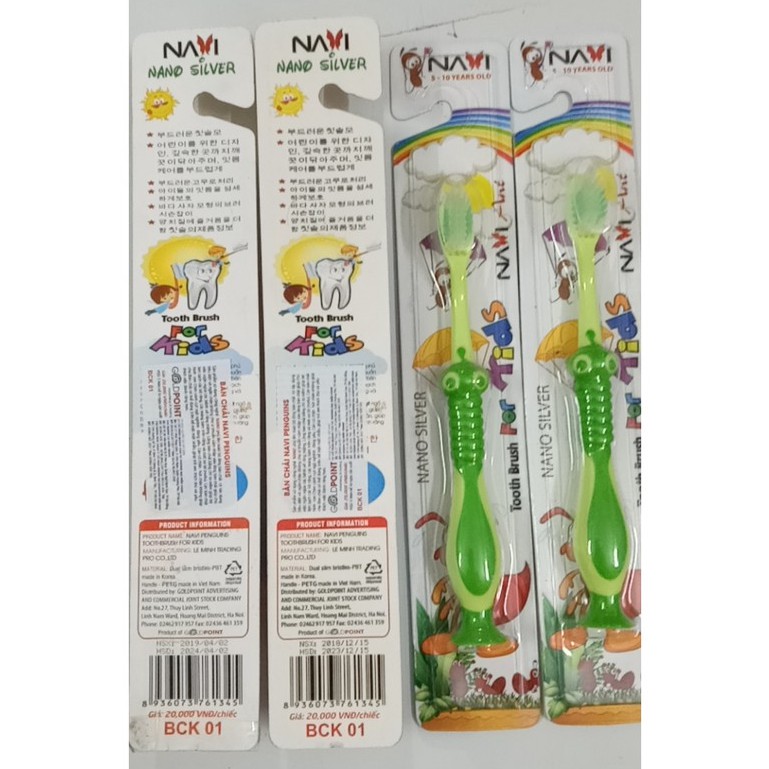 1 Cây Bàn Chải Trẻ Em NAVI Fof Kids BCK04 NaNo Silver (Giao màu ngẫu nhiên)