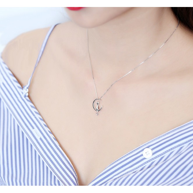 Dây chuyền mèo mặt trăng