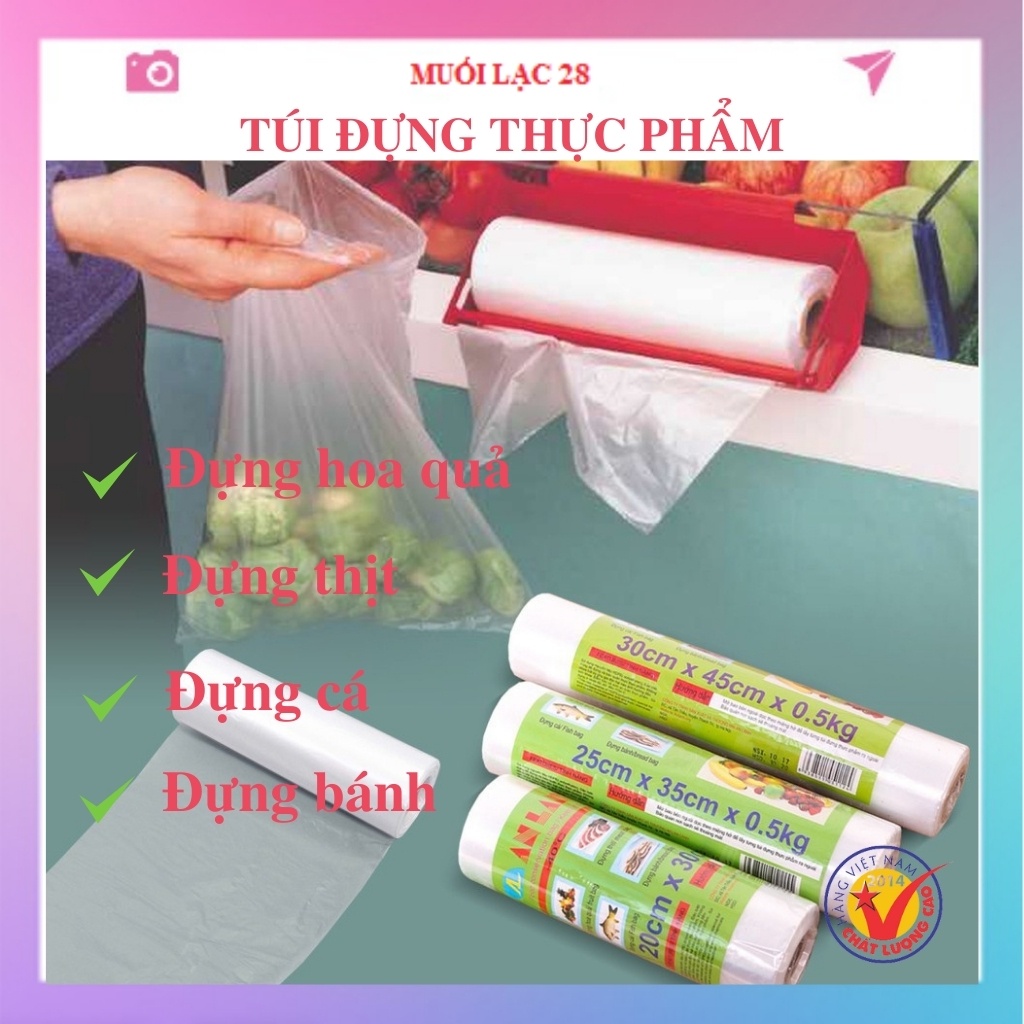 Túi đựng thực phẩm tự hủy sinh học bảo quản thực phẩm sạch sẽ an toàn MUL17