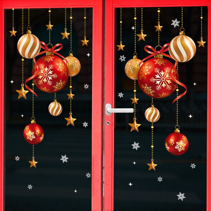 Decal dán tường decor  dây chuông đỏ size to QR212005AB trang trí giáng sinh tết noel năm mới