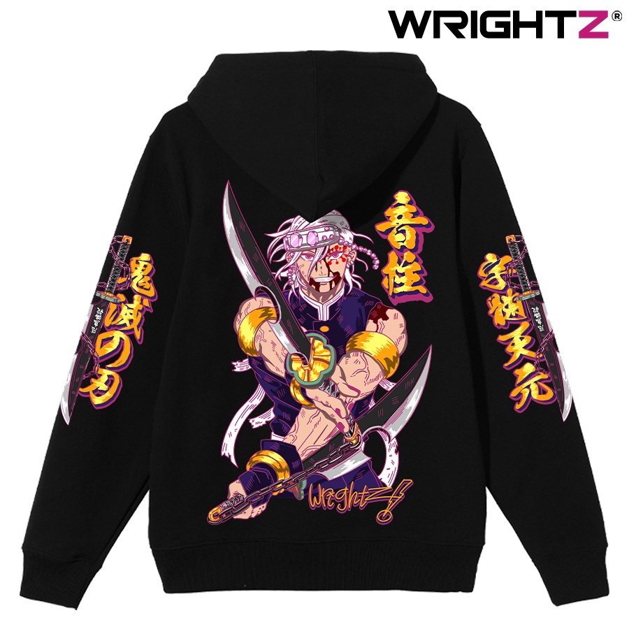 Áo hoodie Wrightz anime Tengen Uzui âm trụ demon slayer thanh gươm diệt quỷ over size