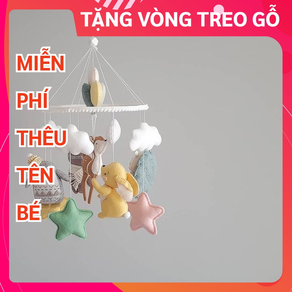 Đồ chơi treo nôi cho bé kích thích thị giác CoCo Kids ảnh thật, phát nhạc tự xoay mẫu HƯƠU SAO 3