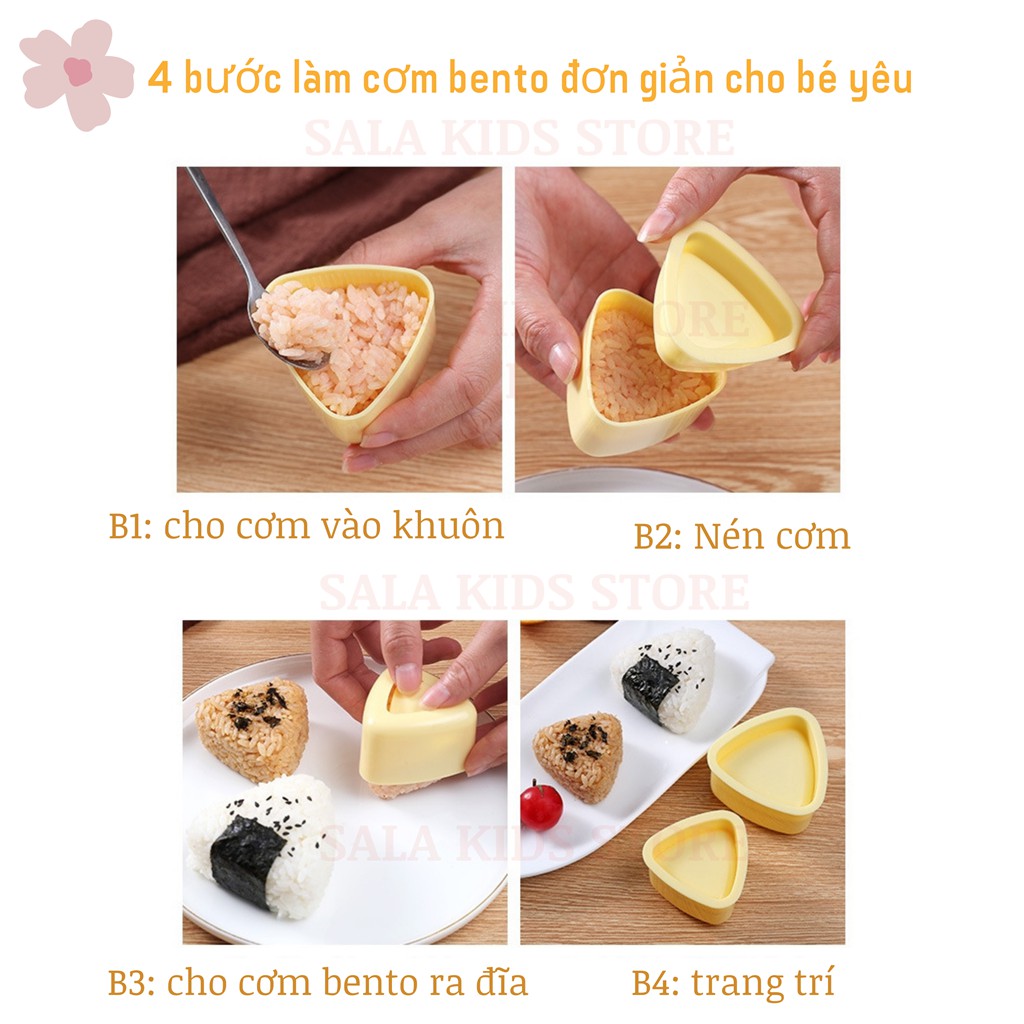 Khuôn Ép Cơm Bento Tạo Hình Làm Cơm Nắm Tam Giác Hình Thú Cho Bé Kiểu Nhật SALA KIDS