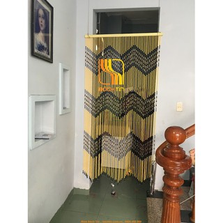 Mành Hạt Nhựa Tròn vàng,rèm cửa trang trí decor ngang 1m x cao