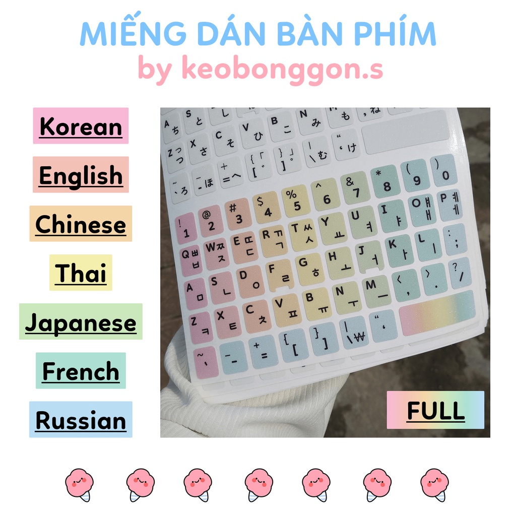 THAI 1.1cm Miếng dán bàn phím tiếng Thái Lan keyboard