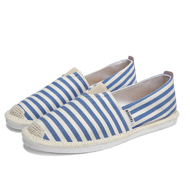 Slip on nam - Giày lười vải nam cao cấp - 4 màu sọc đen, xanh, vàng/đen & đỏ/đen - Mã SP 2906 | BigBuy360 - bigbuy360.vn