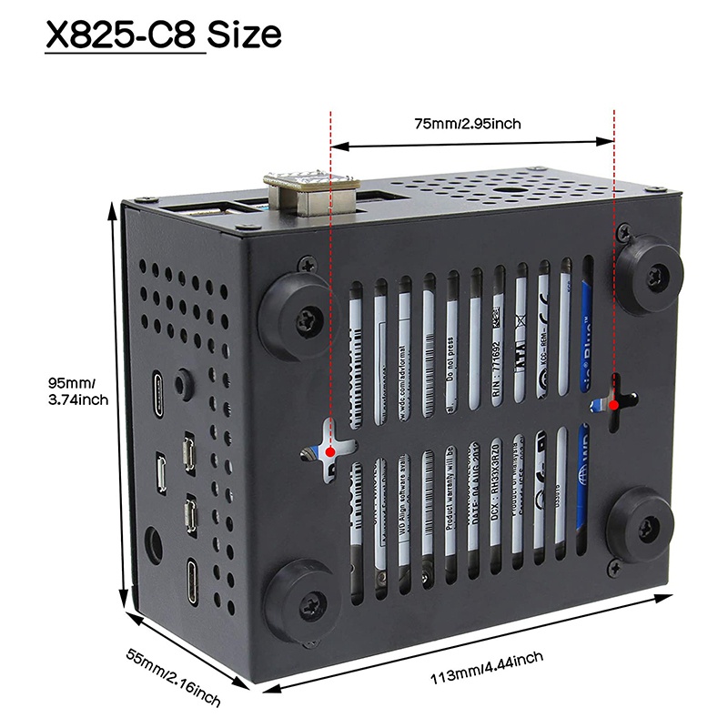 Bộ Vỏ Kim Loại + Công Tắc Nguồn + Quạt Tản Nhiệt X825-C8 Cho Raspberry Pi | BigBuy360 - bigbuy360.vn