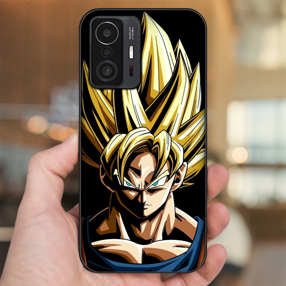 Ốp lưng Xiaomi 11T viền đen in hình Goku Dragon Ball